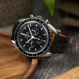 Ostrich Shin Minimal Stitch Watch Strap - Black - RTW