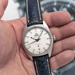 Ostrich Shin Watch Strap - Midnight Blue & Cream - The Strap Tailor
