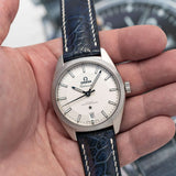 Ostrich Shin Watch Strap - Midnight Blue & Cream - The Strap Tailor