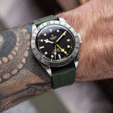 Soft Touch Chamfered Rubber Strap - Olive Green