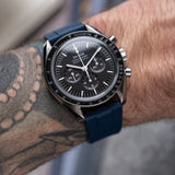 Soft Touch Chamfered Rubber Strap - Navy Blue