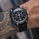 Soft Touch Chamfered Rubber Strap - Black