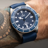 FKM Rubber One-Piece Dive Strap - Navy Blue