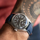 Soft Touch Rubber Sailcloth Strap - Navy Blue