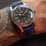 Soft Touch Rubber Sailcloth Strap - Navy Blue