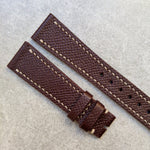 Epsom Calfskin Watch Strap - Red Brown - The Strap Tailor
