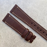 Epsom Calfskin Watch Strap - Red Brown - The Strap Tailor