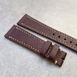 Epsom Calfskin Watch Strap - Red Brown - The Strap Tailor