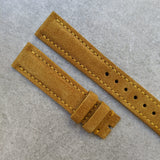 Padded Suede Leather Watch Strap - Mustard - The Strap Tailor