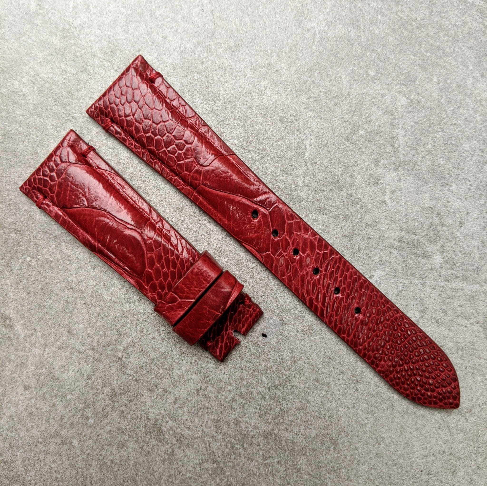 ostrich-skin-watch-strap-burgundy