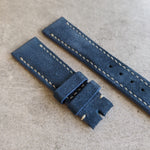 Padded Suede Leather Watch Strap - Denim Blue - The Strap Tailor