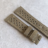 Stitched Suede Rally Strap - Olive Green - The Strap Tailor