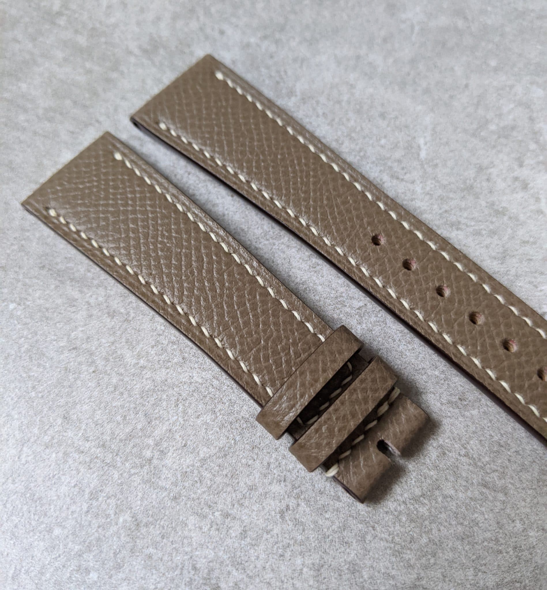 Epsom Calfskin Watch Strap - Taupe - The Strap Tailor
