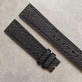 Epsom Calfskin Watch Strap - Black - The Strap Tailor