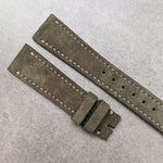 Stitched Suede Strap - Olive Green - The Strap Tailor