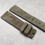 Stitched Suede Strap - Olive Green - The Strap Tailor