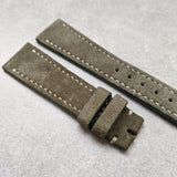 Stitched Suede Strap - Olive Green - The Strap Tailor