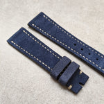 Stitched Suede Strap - Navy Blue - The Strap Tailor