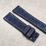 Stitched Suede Strap - Navy Blue - The Strap Tailor