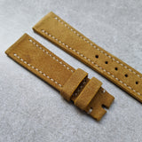 Stitched Suede Strap - Mustard - The Strap Tailor
