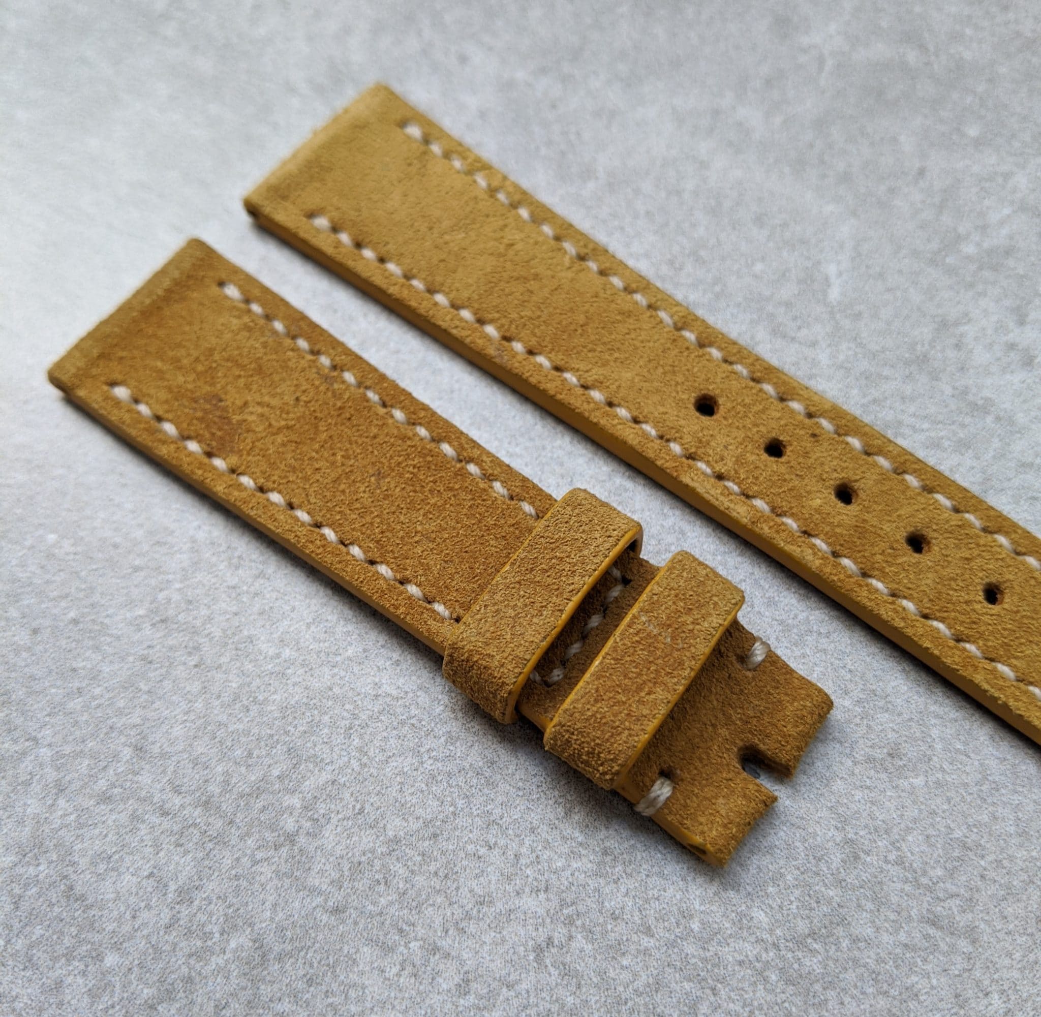 Stitched Suede Strap - Mustard - The Strap Tailor