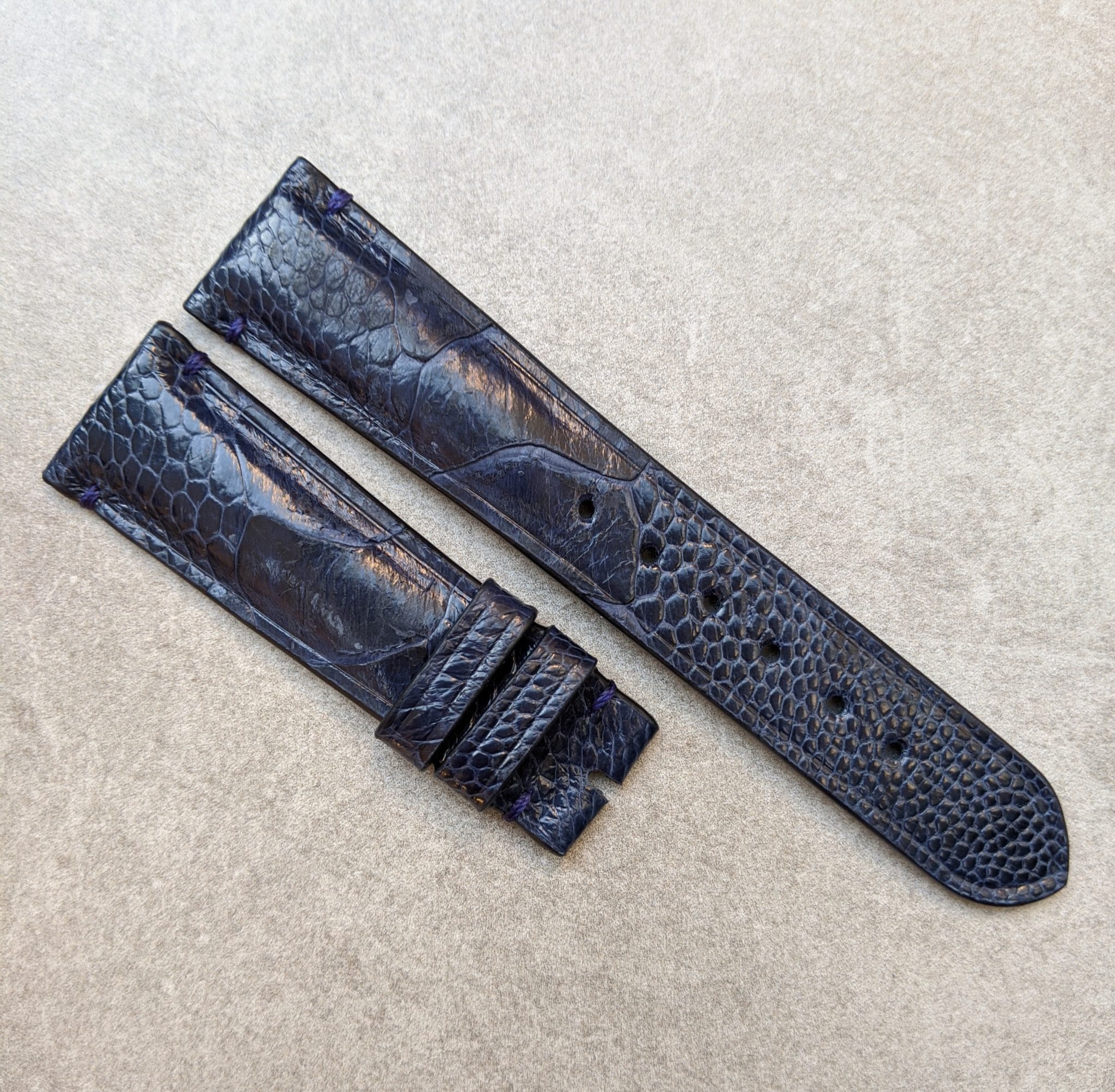 ostrich-shin-watch-strap-navy-blue