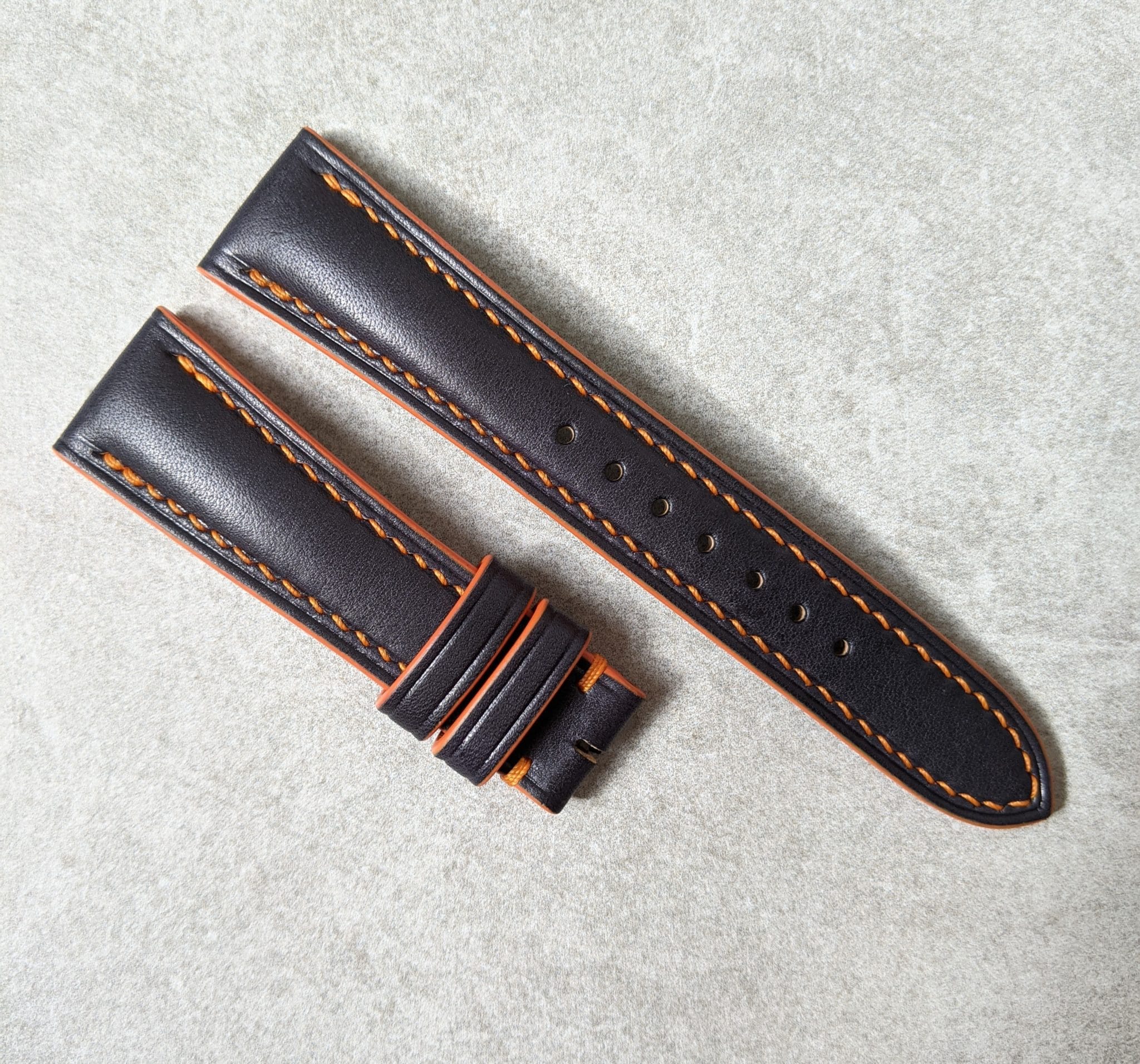 black-orange-calfskin-watch-strap