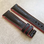 Pueblo Calfskin Strap - Black, Red & Gold - The Strap Tailor