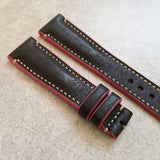 Pueblo Calfskin Strap - Black, Red & Gold - The Strap Tailor