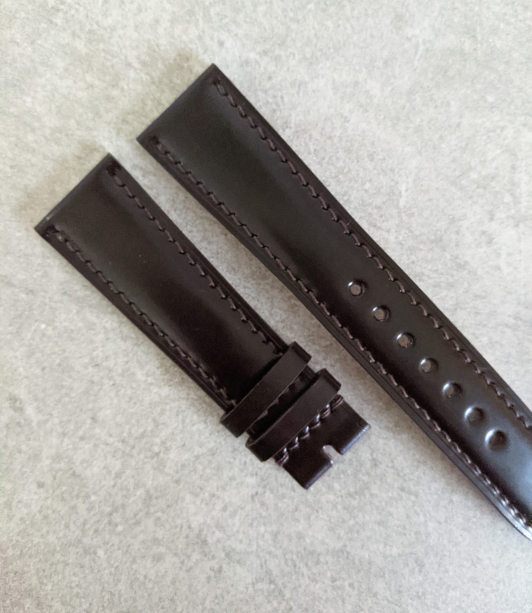 Shell Cordovan Watch Strap - Chocolate Brown - The Strap Tailor