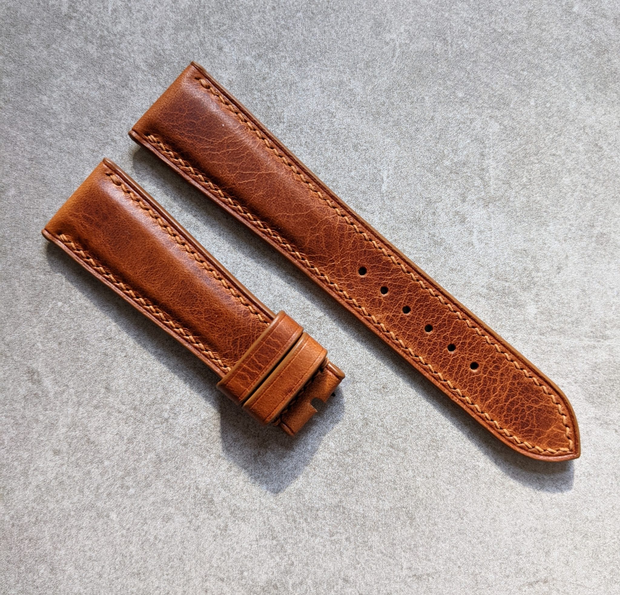 Badalassi Wax Watch Strap - Tan Brown - The Strap Tailor