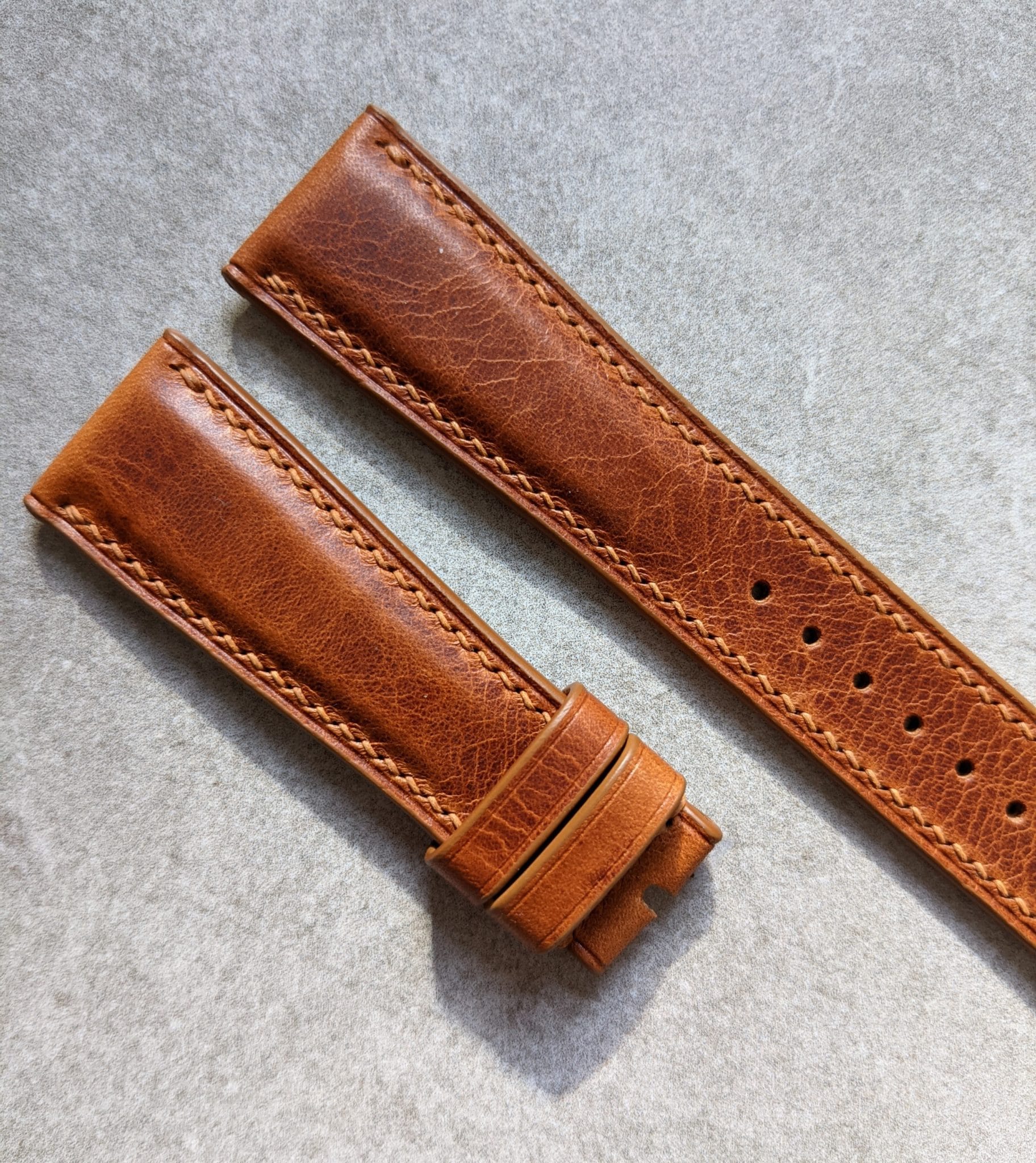 Badalassi Wax Watch Strap - Tan Brown - The Strap Tailor