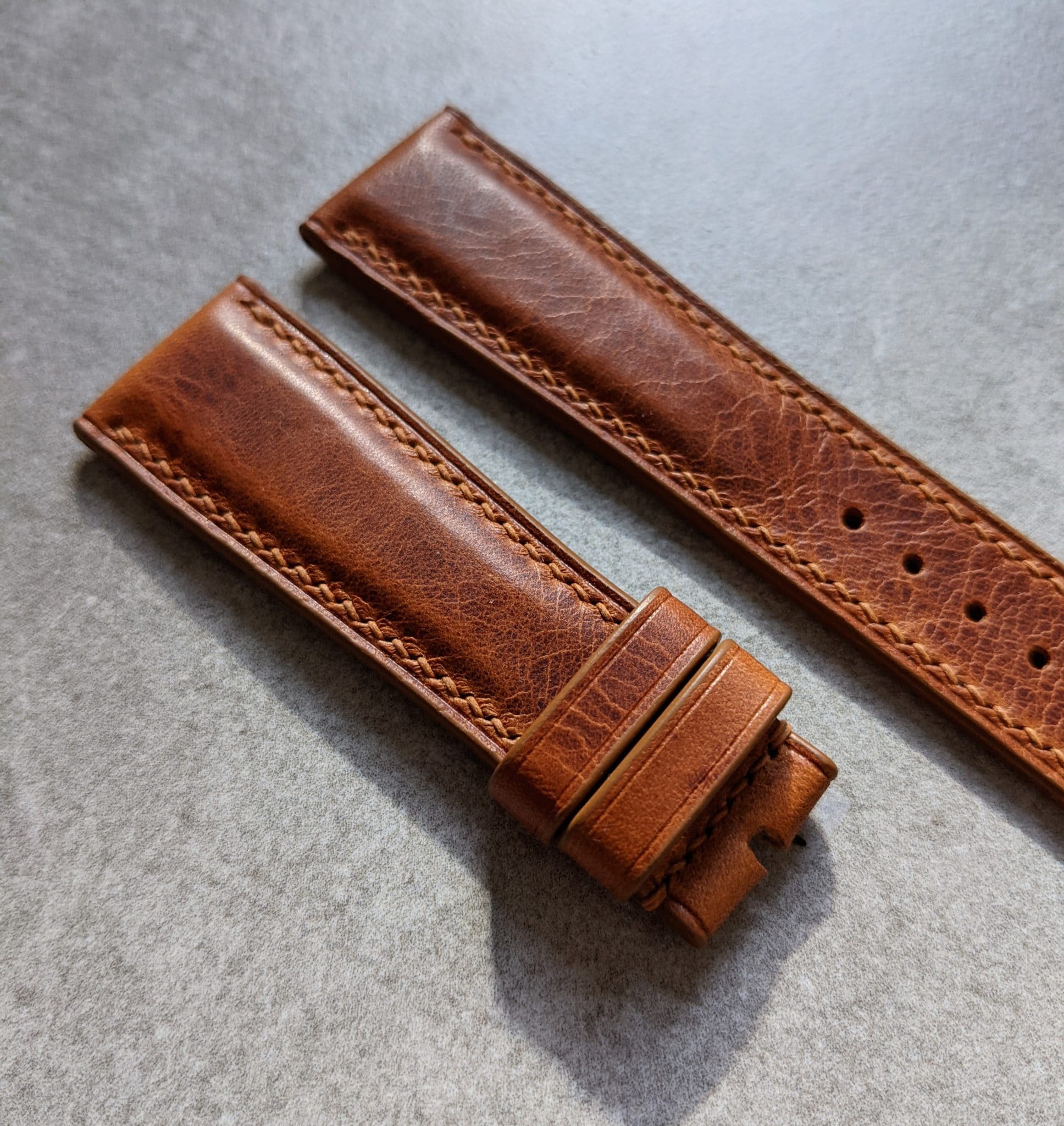 Badalassi Wax Watch Strap - Tan Brown - The Strap Tailor