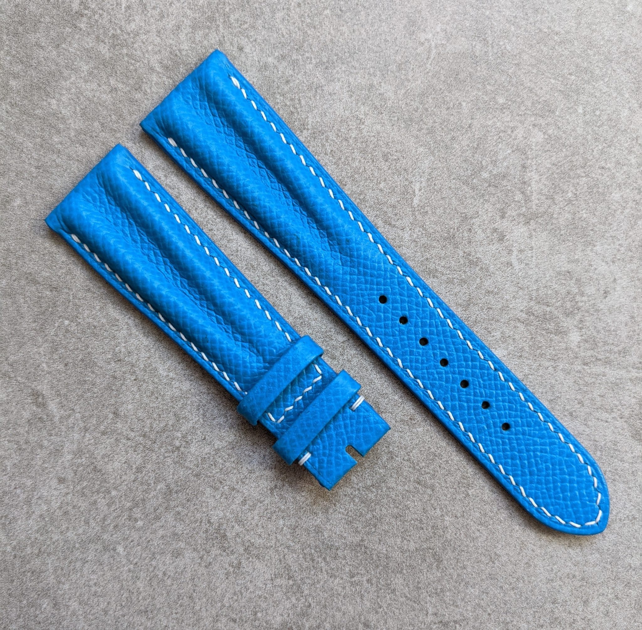 Epsom Calfskin Speedy Ridge Strap - Baby Blue - The Strap Tailor