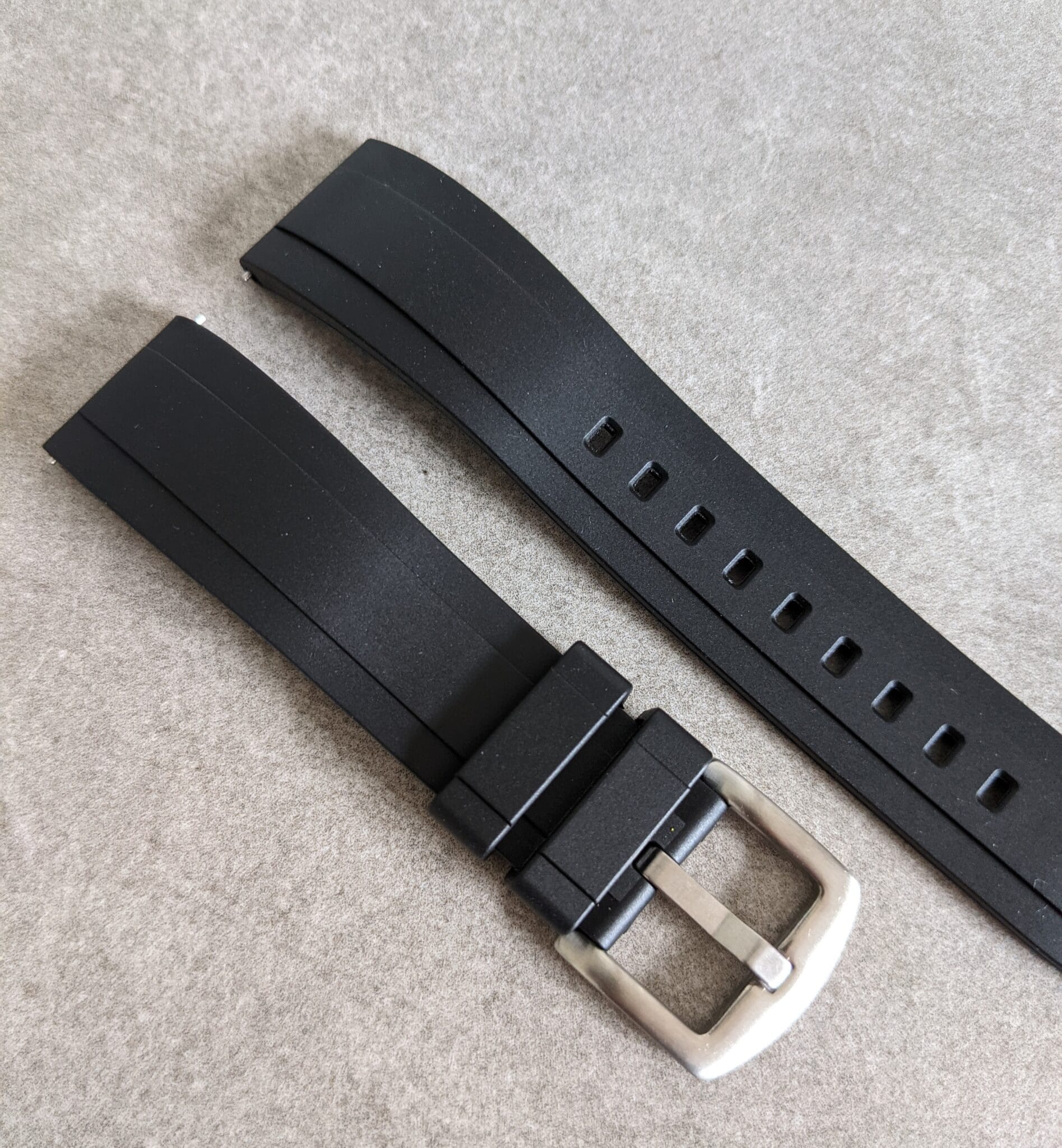 FKM Rubber Strap - Black - The Strap Tailor