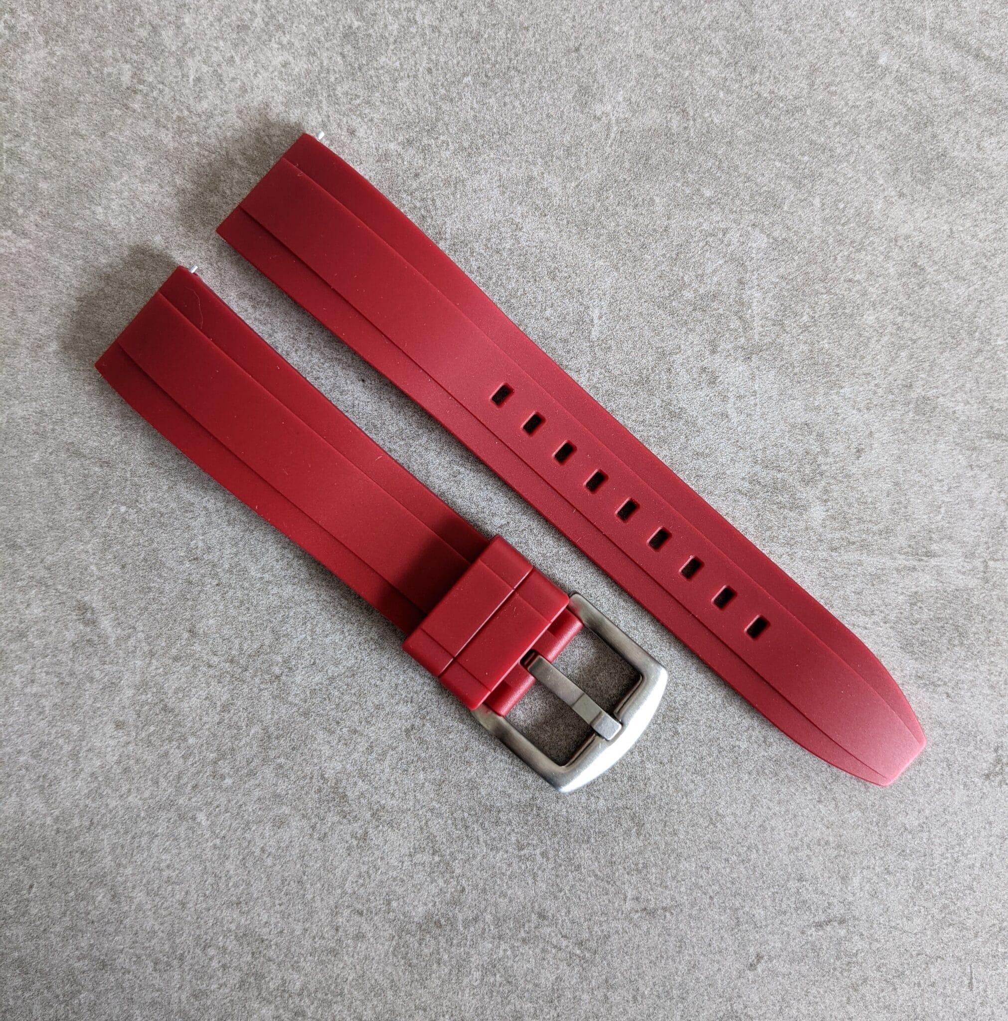 FKM Rubber Strap - Oxblood Red - The Strap Tailor