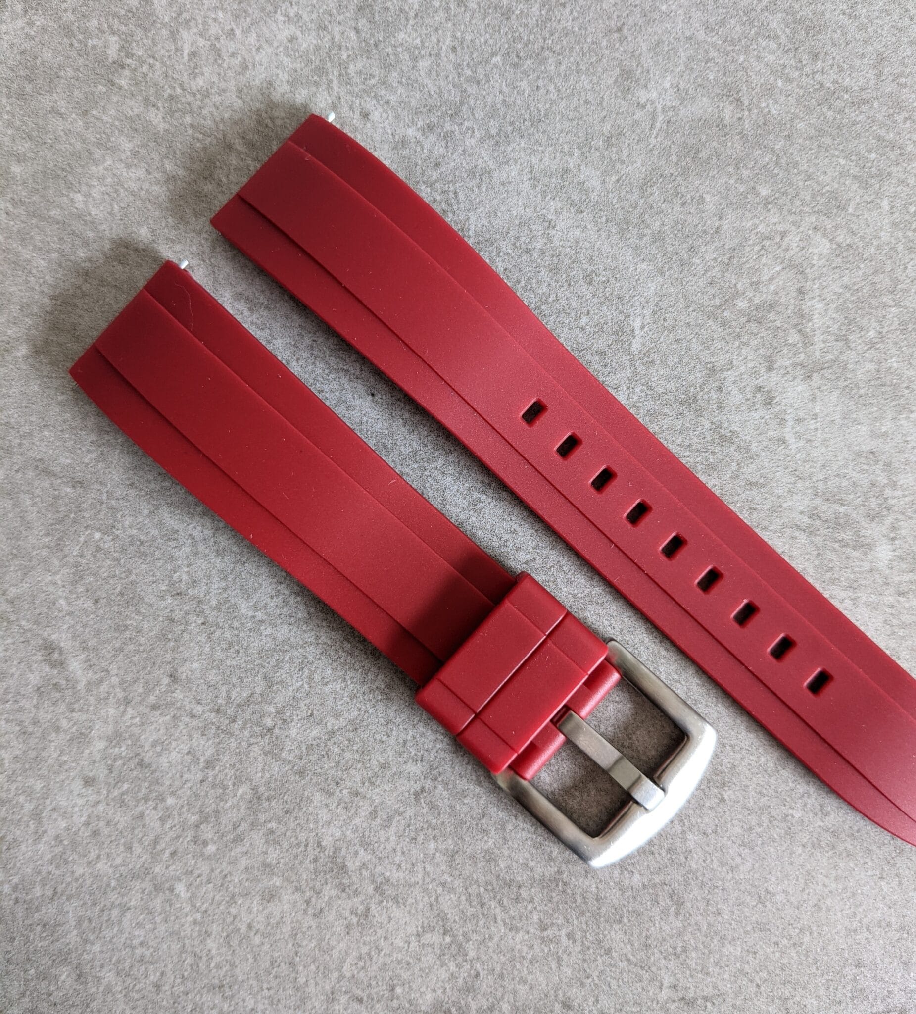FKM Rubber Strap - Oxblood Red - The Strap Tailor