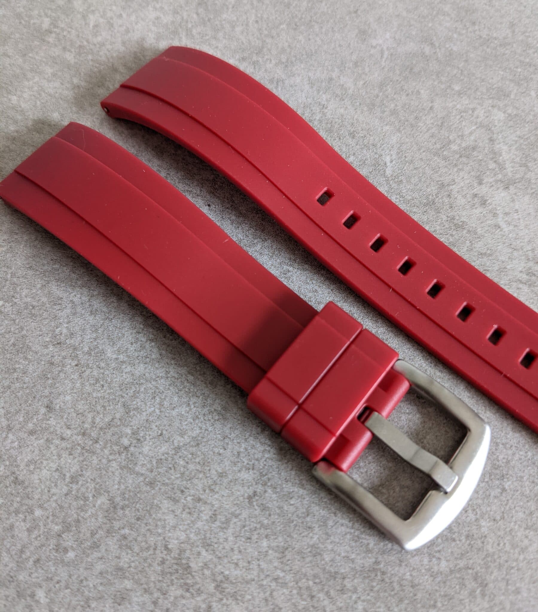 FKM Rubber Strap - Oxblood Red - The Strap Tailor