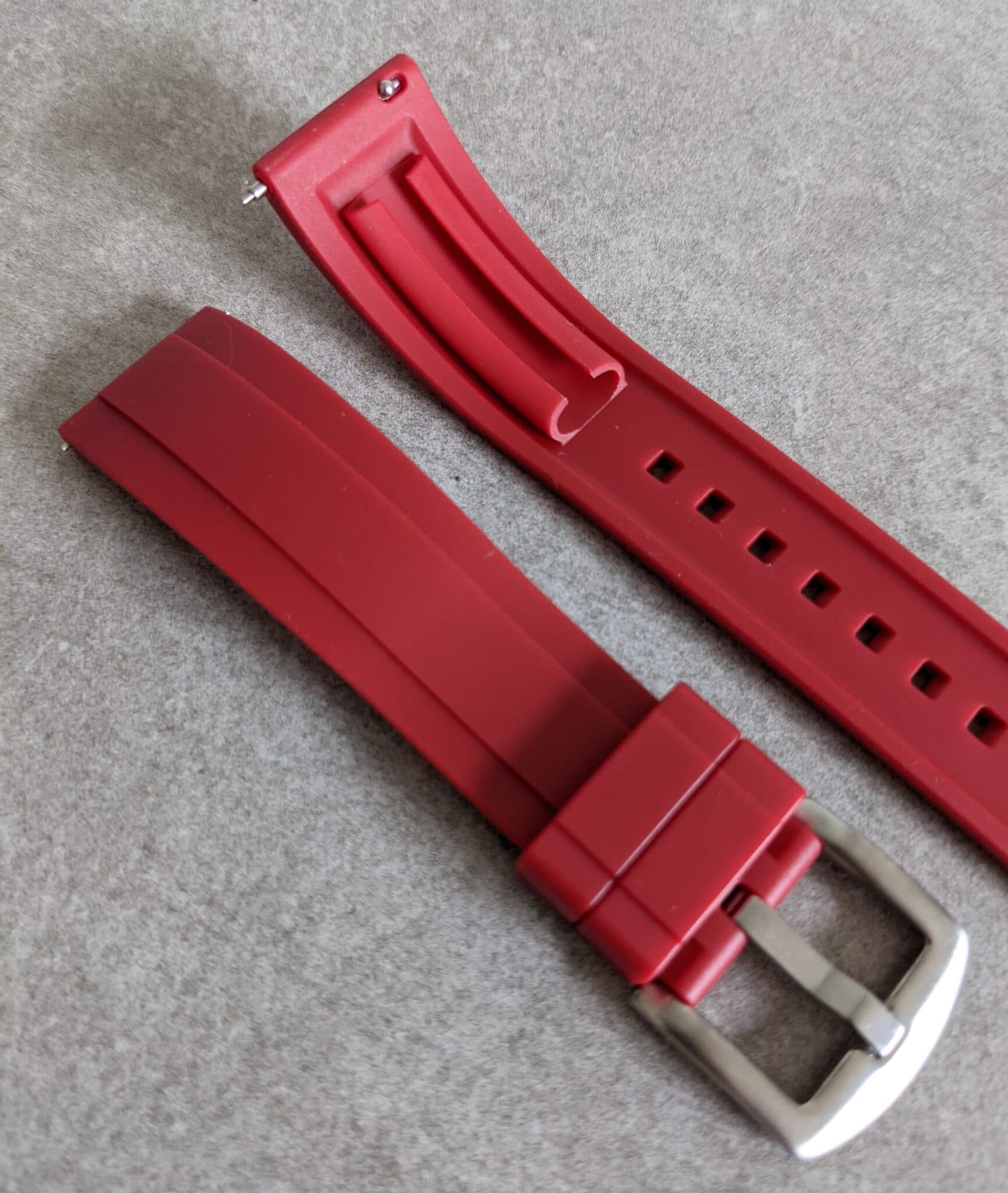 FKM Rubber Strap - Oxblood Red - The Strap Tailor