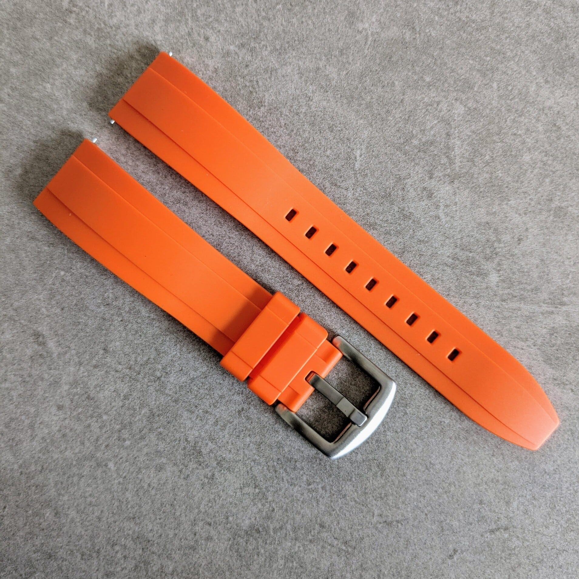 FKM Rubber Strap - Orange - The Strap Tailor