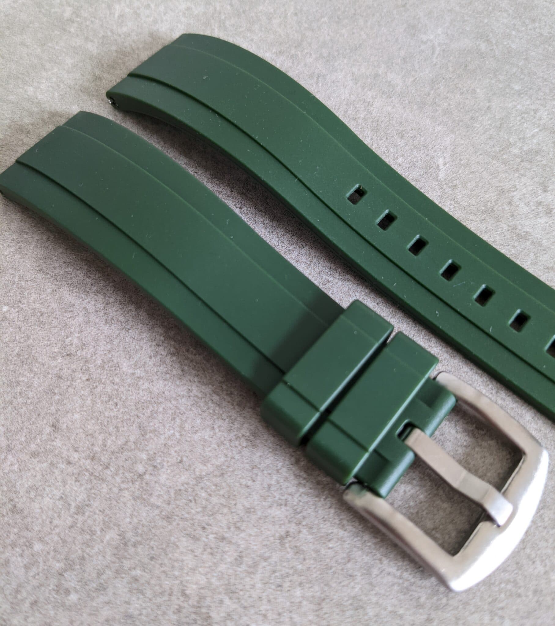 FKM Rubber Strap - Dark Green - The Strap Tailor
