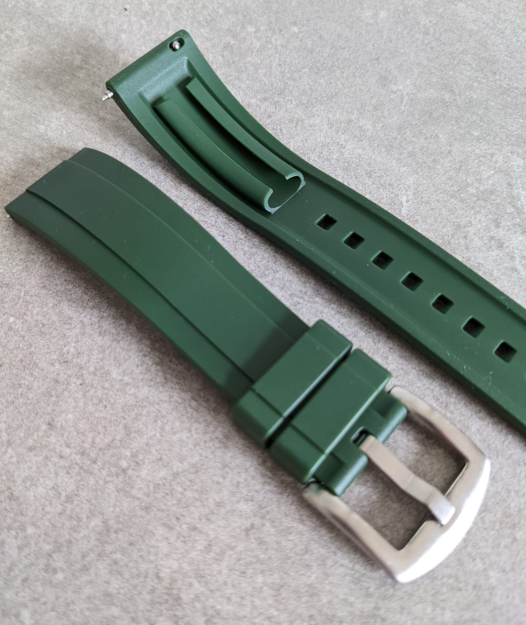 FKM Rubber Strap - Dark Green - The Strap Tailor