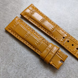 Embossed Crocodile Watch Strap - Honey Tan - The Strap Tailor