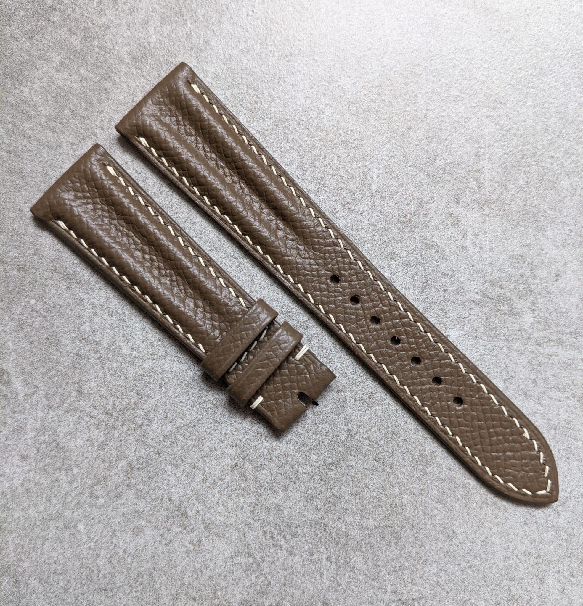 Epsom Calfskin Speedy Ridge Strap - Taupe - The Strap Tailor