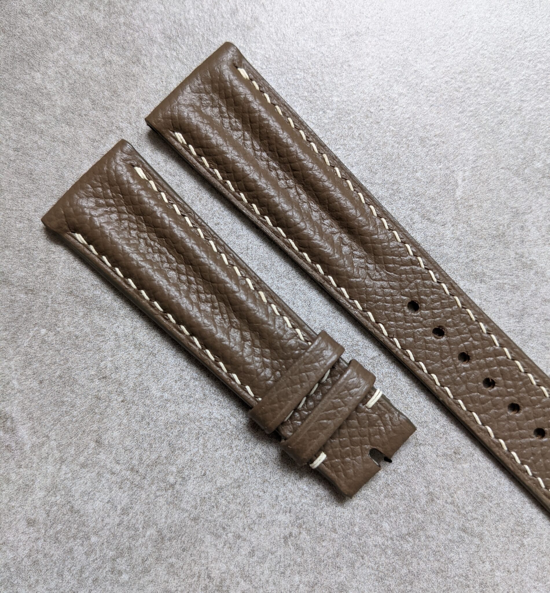 Epsom Calfskin Speedy Ridge Strap - Taupe - The Strap Tailor