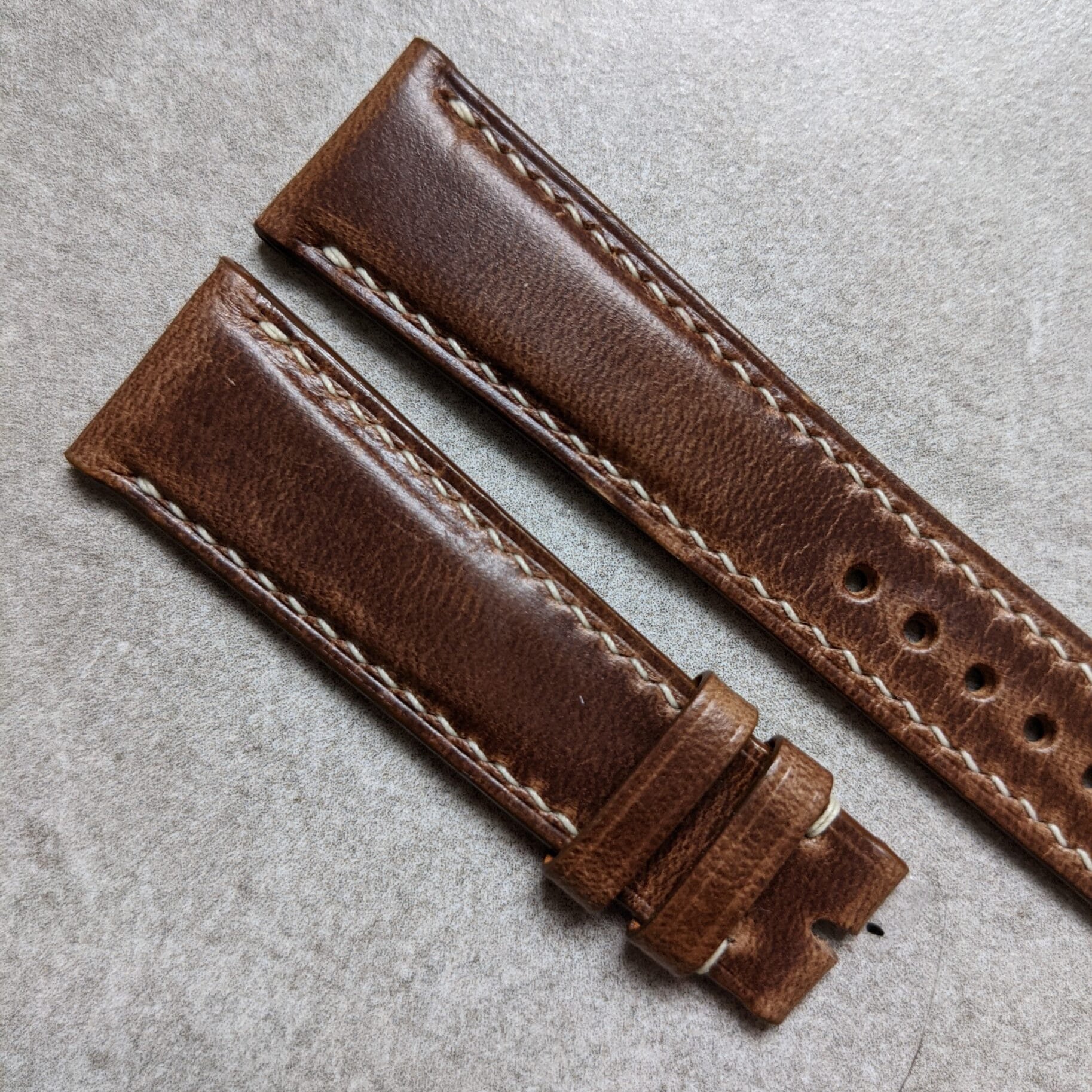 Chromexcel Calfskin Watch Strap - Natural Tan - The Strap Tailor
