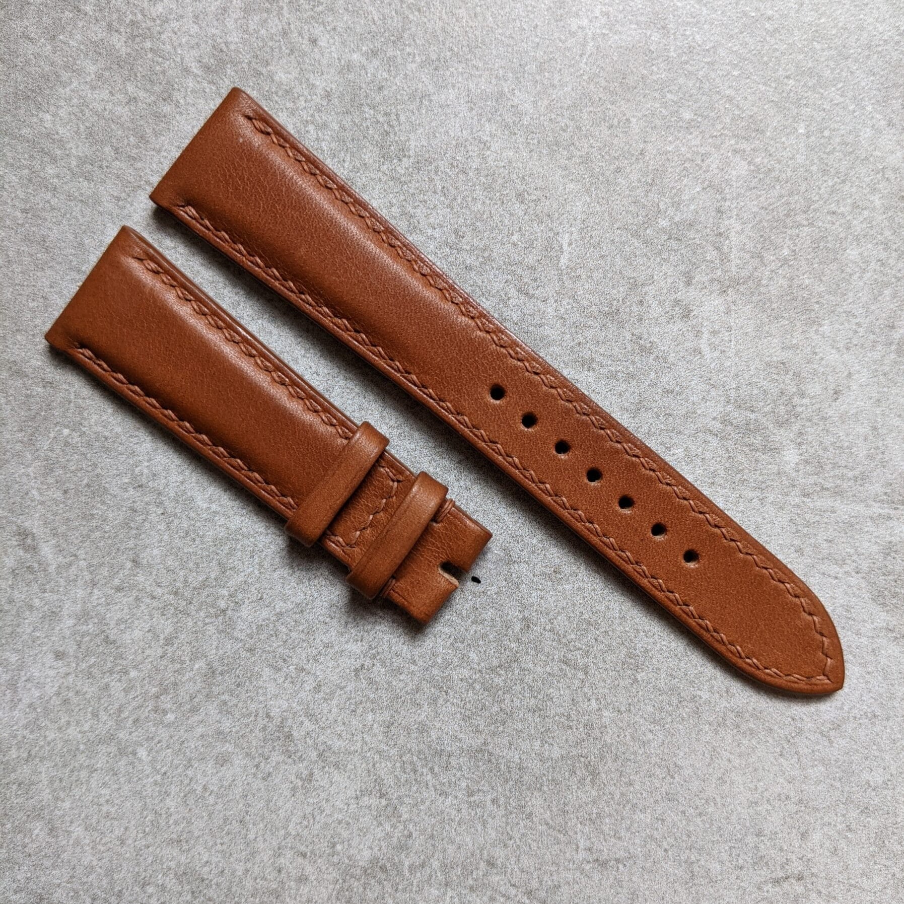 Barenia Calfskin Watch Strap - Mid Brown - The Strap Tailor