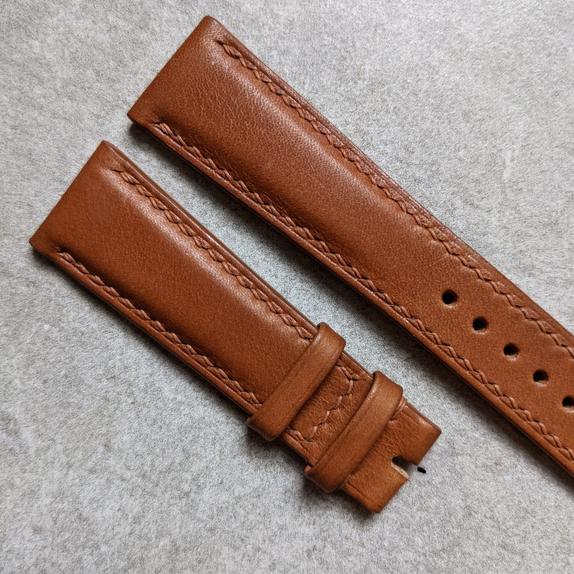 Barenia Calfskin Watch Strap - Mid Brown - The Strap Tailor