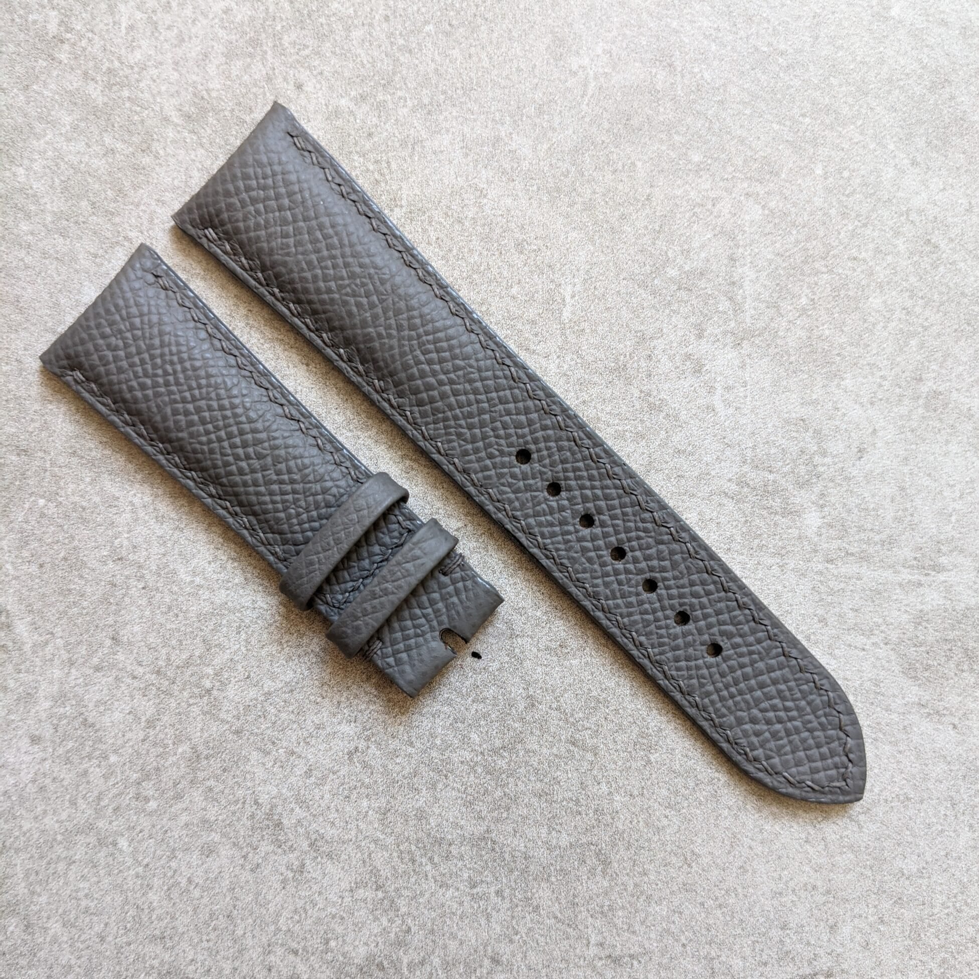 Epsom Calfskin Watch Strap - Seagull Grey - The Strap Tailor