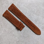 Premium Suede Rally Strap - Dark Brown - The Strap Tailor